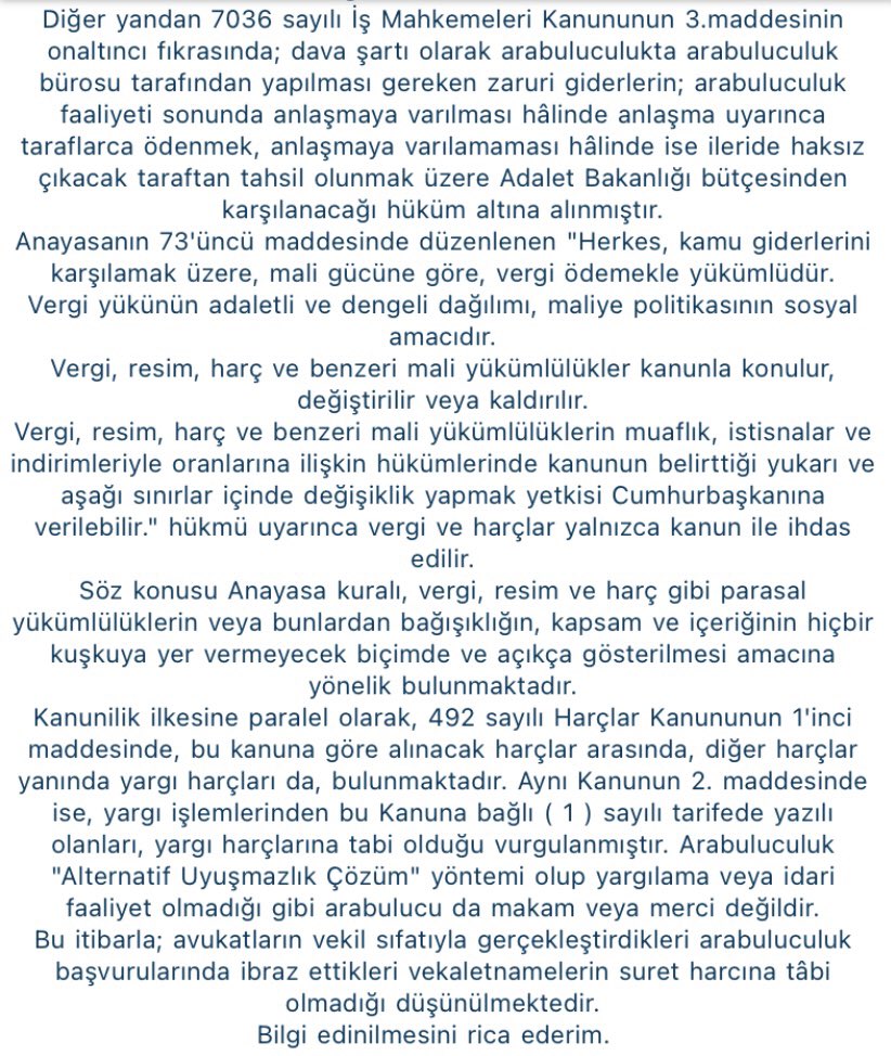 Arabuluculuk sürecinde, avukatlar tarafından sunulan vekaletname suretlerinin harçlandırılması ve vekaletnamelere baro pulu yapıştırılması gerekmez. Arabuluculuk Daire Başkanlığı.