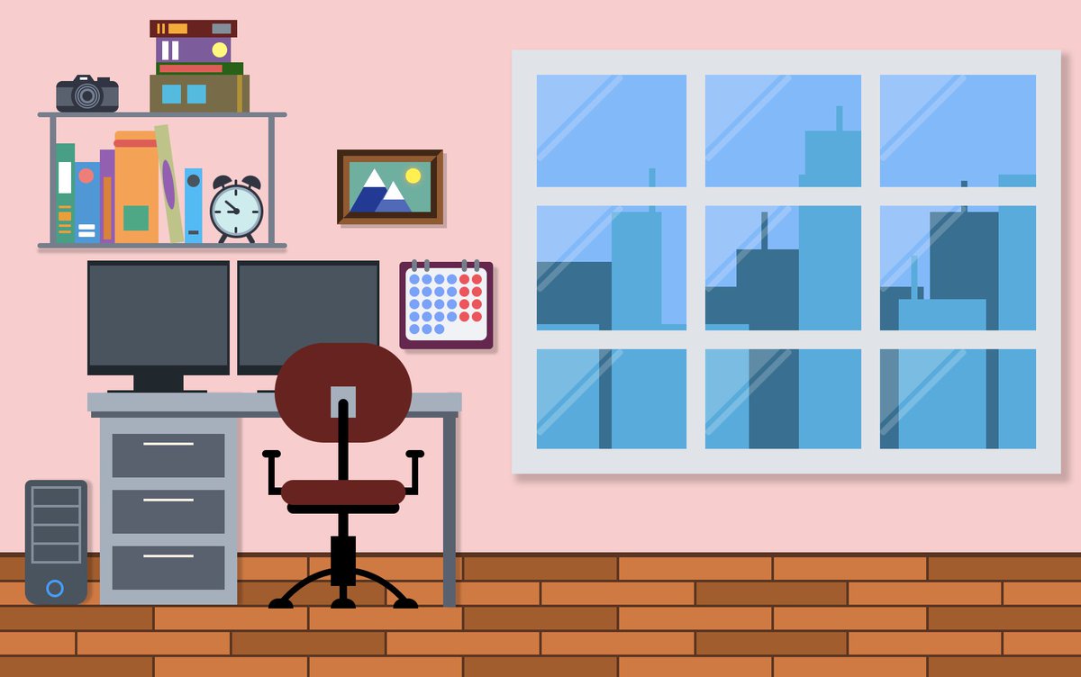 Back again with the my next css art from my home arts series!🥳
Pure #CSS home office!

I've seen so many amazing twitter headers from 
<a href="/Prathkum/">Pratham</a>🔥🤩, so this is my shot at pure css twitter header!

Do let me know if you have any suggestions!😇

#100DaysOfCode #html #CodeNewbie