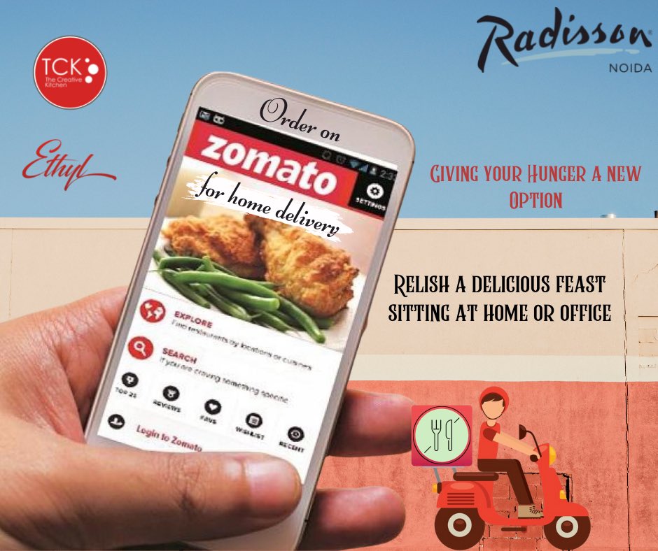 RadissonNoida's tweet image. Make staying indoors all the more enjoyable, fulfilling and joyous. 

Order your favorite food from "The Creative Kitchen" at Radisson Noida today to soothe all your  cravings. 

Place your order on Zomato.

#radissonnoida #noida #radissoncares #zomato #orderonline #ordernow