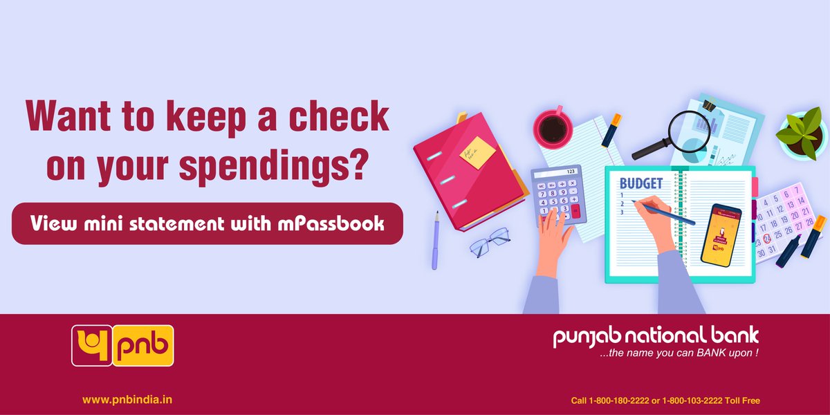 pnbindia's tweet photo. There are several ways of savings, one of the easiest is to keep a check on your spending! 

View mini statement with mPassbook, visit: https://t.co/wh8bopnddY for more information.

#DigitalApnayen #Covid19 #StaySafe https://t.co/jzciPiqU5z