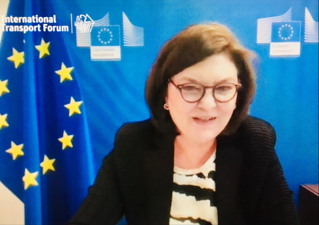 AdinaValean's tweet photo. Only innovative transport can deliver sustainable mobility as we re-shape post C-19 transport. EU leading #MobilityStrategy #EUGreenDeal. Delighted to participate in @ITF_Forum opening plenary on this important global issue. https://t.co/SuNaXPuch1