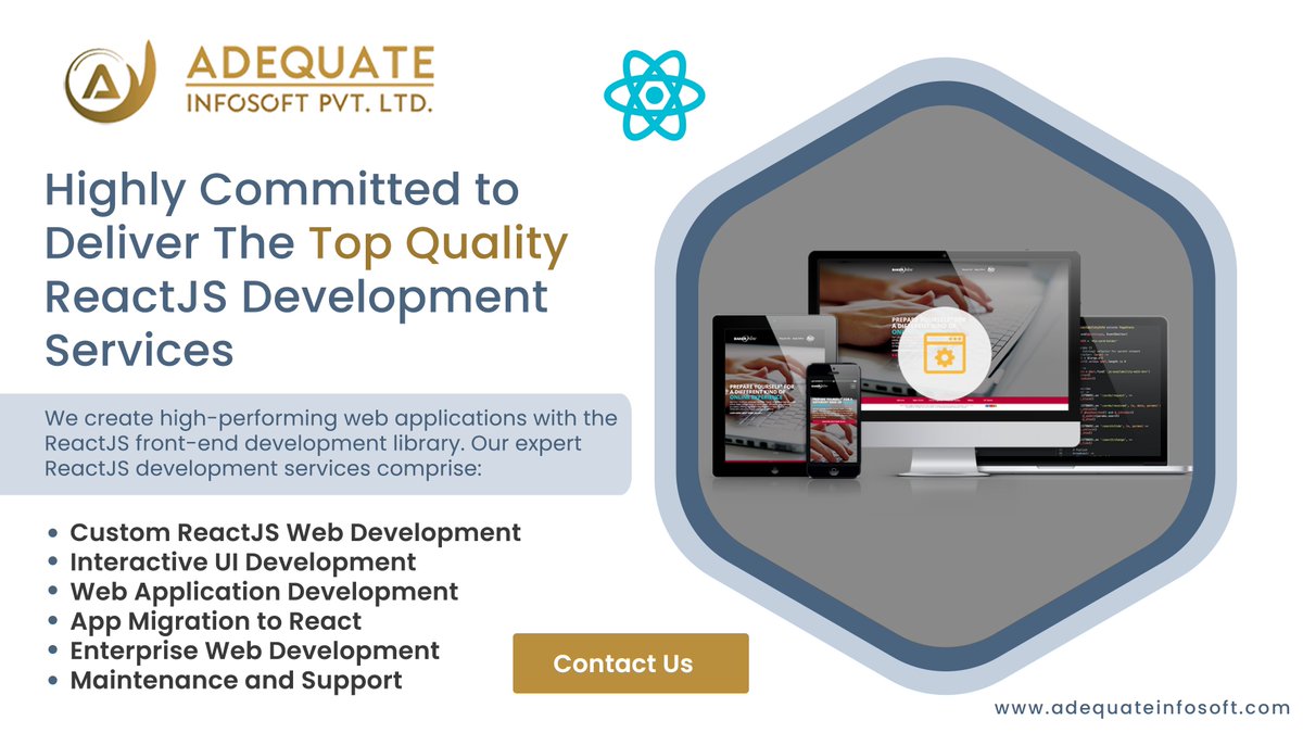 ADQInfosoft's tweet image. Highly Committed to Deliver The Top Quality ReactJS Development Services
Visit: adequateinfosoft.com
#ReactjsDevelopment #reactjsservices #reactjs #reactjsdevelopmentcompany #adequateinfosoft