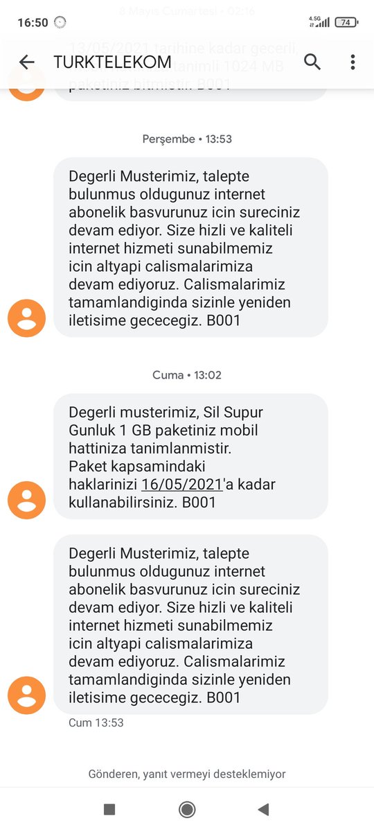 HamzaSEVM's tweet photo. @krc_ysf Yusuf bey iyi günler
Önce bir buçuk yıl uğraştım olmadı. Altyapı yok dendi yılmadım! Altyapı talebinde bulundum! Klâsik mesajlar gönderdi @TurkTelekom ! Hâlen altyapı yok. Hizmetleriniz için hiç teşekkür etmeyiz! https://t.co/rElMicossj