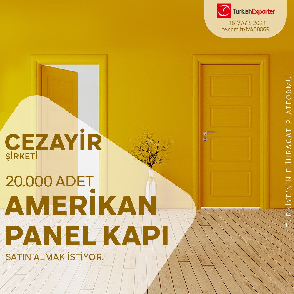 eihracatci's tweet photo. İhracat Merkezi - İhracat Alım Talepleri TurkishExporter: Cezayir şirketi 20.000 adet amerikan panel kapı sa... https://t.co/8cIGx8YpSk https://t.co/MjSn6IvZrs