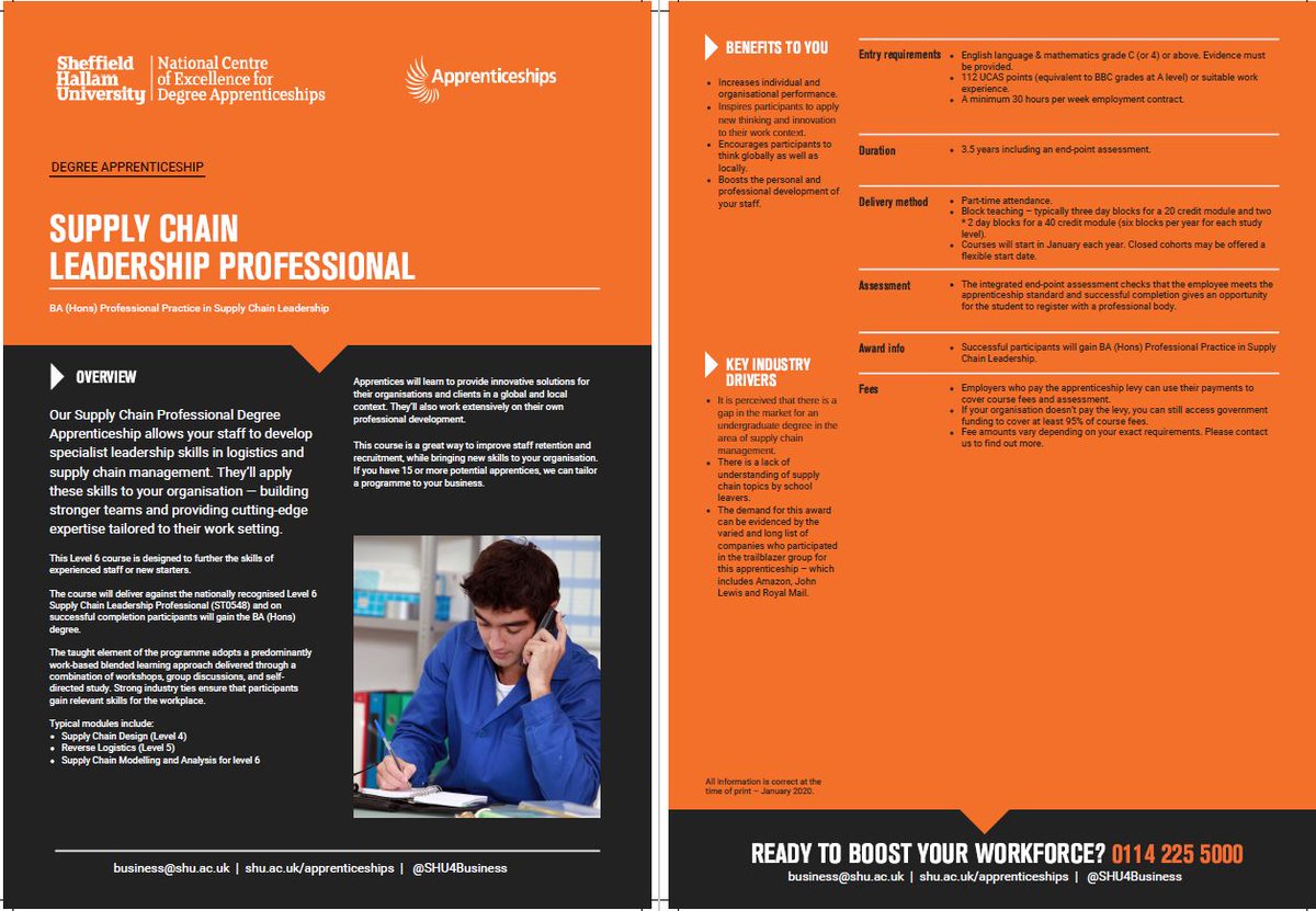 Our Supply Chain Professional Degree Apprenticeship allows your staff to develop specialist leadership skills in logistics and supply chain management. Join us on 6 July at 10am as we explore what Degree Apprenticeships can do for your business changeafterchange.eventbrite.co.uk