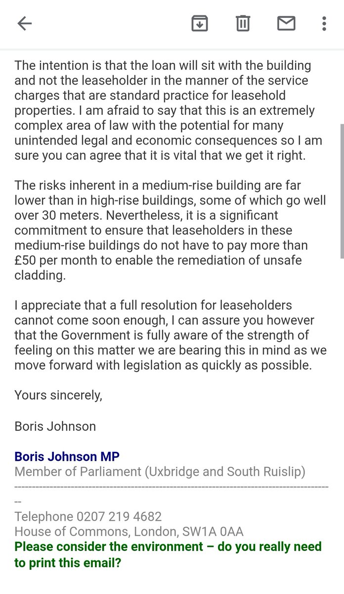 Boris Johnson's latest comments on the #BuildingSafetyCrisis.

Action cannot come soon enough, and anything other than 100% protection of leaseholders is a compromise we should not be willing to take.

#EndOurCladdingScandal 
#EndOurFireSafetyScandal