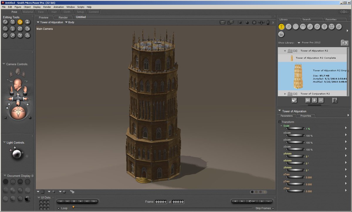 d20art's tweet image. RT @mirye: Tower of #Abjuration #3D model loaded into a #Poser3d scene, created by @meshbox  for #rpg art