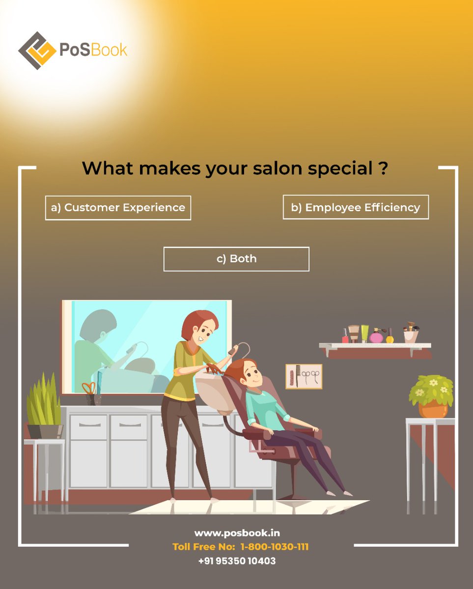 Posbook365's tweet photo. Every salon offers a unique value to customers and the employees are the real stars. According to you, What makes your salon special?
Comment your answer below.
.
.
.
#managementsoftware #salonerp #spamanagementsoftware #salonlife #salonservices
#posbook #posbook365_weboffice https://t.co/cpqxTA2fYu