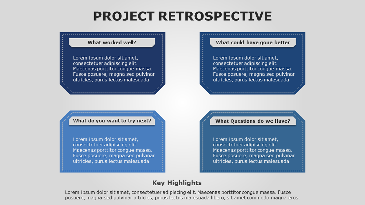 slide_uplift's tweet image. We recommend running a #retrospective with your team every couple of weeks or at the end of a #project milestone. Use these #ProjectRetrospective templates to start a discussion- bit.ly/2RYbRmT

#projectmanager #powerpointtemplate #PowerPoint #presentation #slideuplift