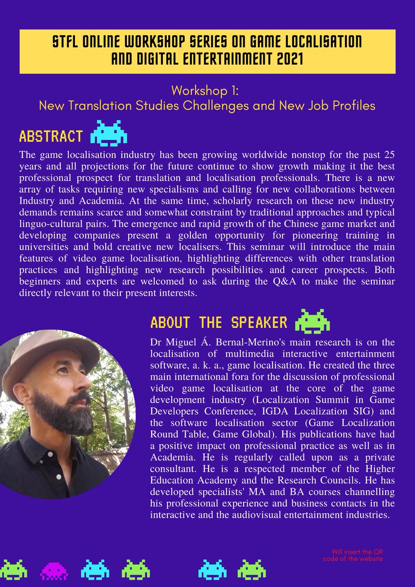lokamitrahk's tweet image. STFL Online Workshop Series on #GameLocalisation and #DigitalEntertainment 2021 

Game Localisation: New Translation Studies Challenges and New Job Profiles - by Miguel Á. Bernal-Merino 

@RoehamptonUni @IGDA @igdalocsig #Translation #l10n #AI #Tech #gamedev #DigitalMarketing