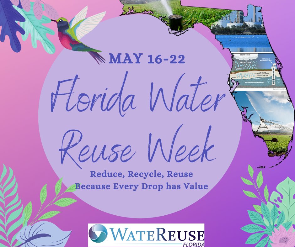 CCUA's tweet photo. CCUA's Board of Supervisors adopted a proclamation designating May 16-22, 2021 as Florida Water Reuse Week. @FLRecyclesH2O, @FLDEPNews, @SJRWMD and CCUA are working together to encourage and promote water reuse and  conservation. #WaterReuseWeek https://t.co/wNIj1eweAl