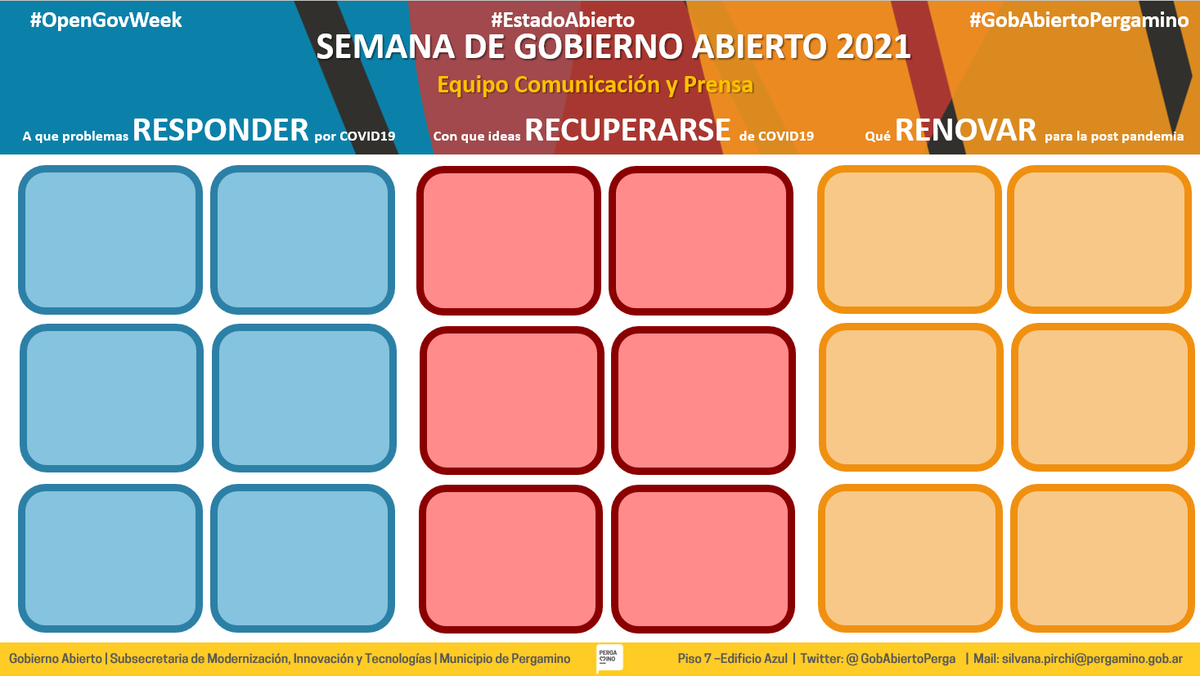 GobAbiertoPerga's tweet photo. 📣Comenzamos la #OpenGovWeek co-creando la #OpenRenewal de #COVID19 para #Pergamino

17-5-2021👇 
"Mesa Virtual de #GobAbiertoPergamino junto al equipo de Prensa y Comunicación de @MuniPergamino 

Más Eventos👇
https://t.co/sviY1sZpr8

Sumate
Inscripción➡️https://t.co/W87Nnz9hlx https://t.co/Ern3xKJ6DF