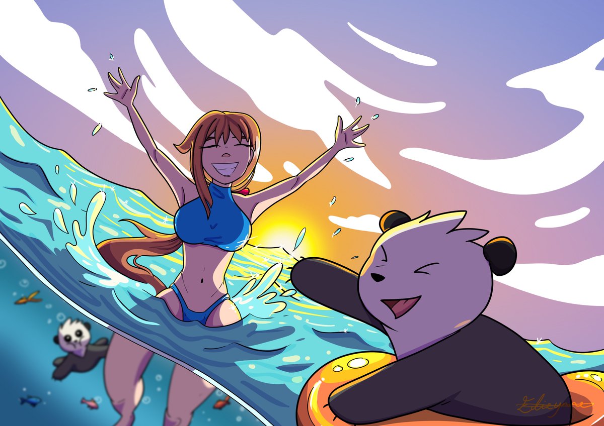 My submission for <a href="/AdmiralBahroo/">Bahroo</a> 's Summer 2021 Contest! :)

#Admiralbahroo #Umeru #summer #swimming #Contest #illustration