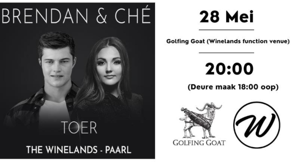 Brendan Peypers & Ché Kom geniet hierdie duo se musiek saam met 'n glasie Boland wyn waar: Golfing Goat, Boschenmeer datum: 28 May 20h00 ticket: @QuicketSA @BrendanPeyper @izakdevries @noujouhaan @visitpaarl #music bit.ly/3vk8lla