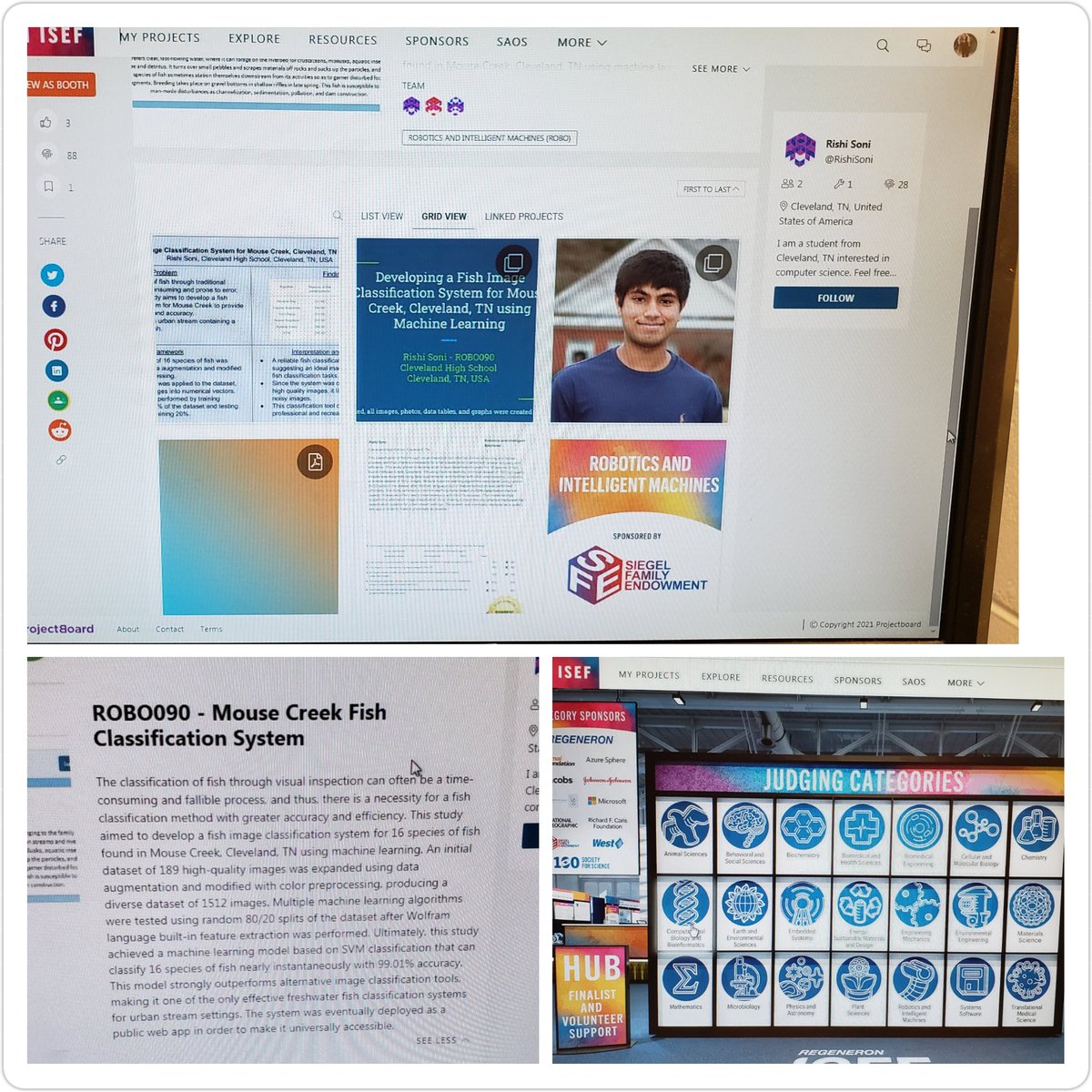 beingjeannie_'s tweet photo. Congratulations to Rishi Soni for presenting his research at the International Science and Engineering Fair this week! #isef2021 @Society4Science #regeneron #CHSAquaticBiology #raiderscience #raiderstem @clevelandhightn https://t.co/dxBVk0DIp5