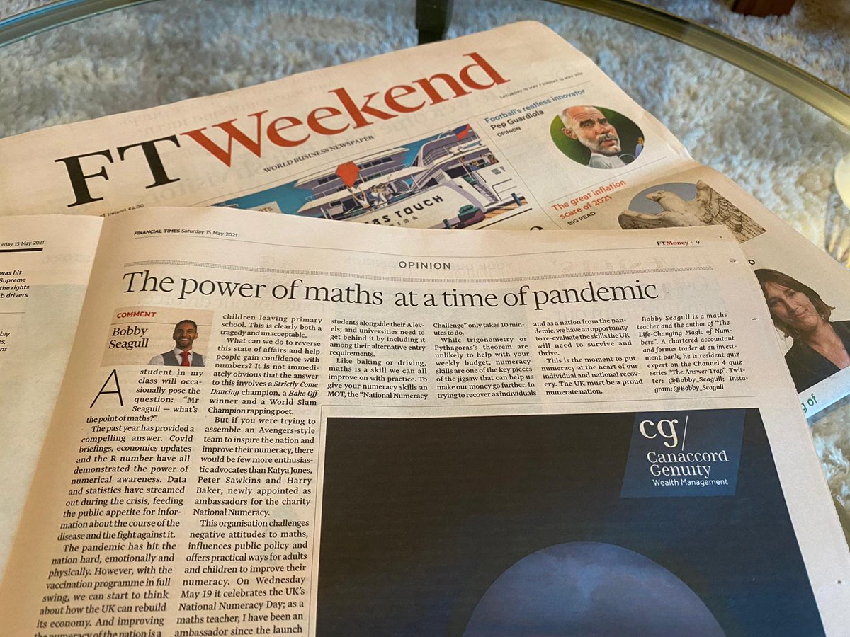 Bobby_Seagull's tweet photo. Did you know it's #NationalNumeracyDay this Weds?

Thank you @joannaskao for ranking my @FT column as one of weekend's best reads.

I introduce 3 newest @Nat_Numeracy ambassadors: #Strictly's @Mrs_katjones, Bake Off winner Peter Sawkins &amp; @harrybakerpoet 

https://t.co/kwZ4jdUyLU https://t.co/mUr9ISDNfT
