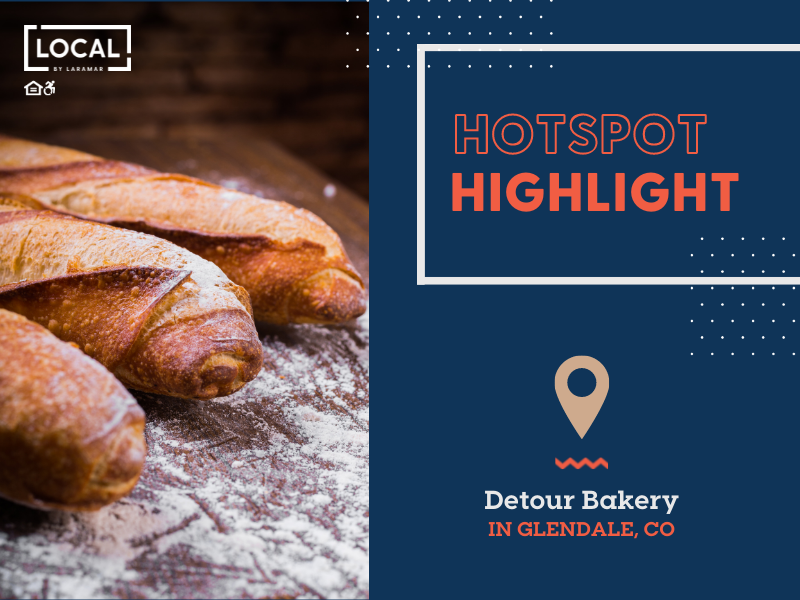 This hotspot is <a href="/detourbakery/">Detour Bakery</a>, situated in Glendale CO by 1140-60 S. Bellaire, 1190 S. Bellaire, &amp; 4600 E Kentucky! They have incredible baked goods, so when you swing by and get a taste, tag us in your raving review 😊! #locallove #LaramarLove #worthit #glendale #localbylaramar