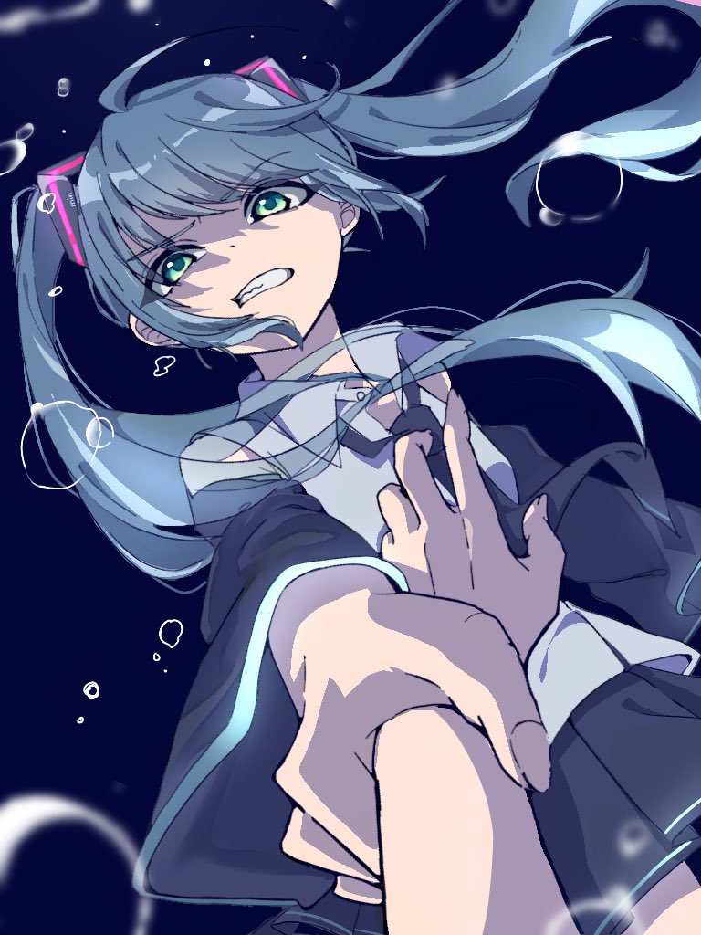 初音ミク 「どうせ死ぬ勇気なんてないくせに
.
.
#初音ミク #イラスト 」|みん 。のイラスト