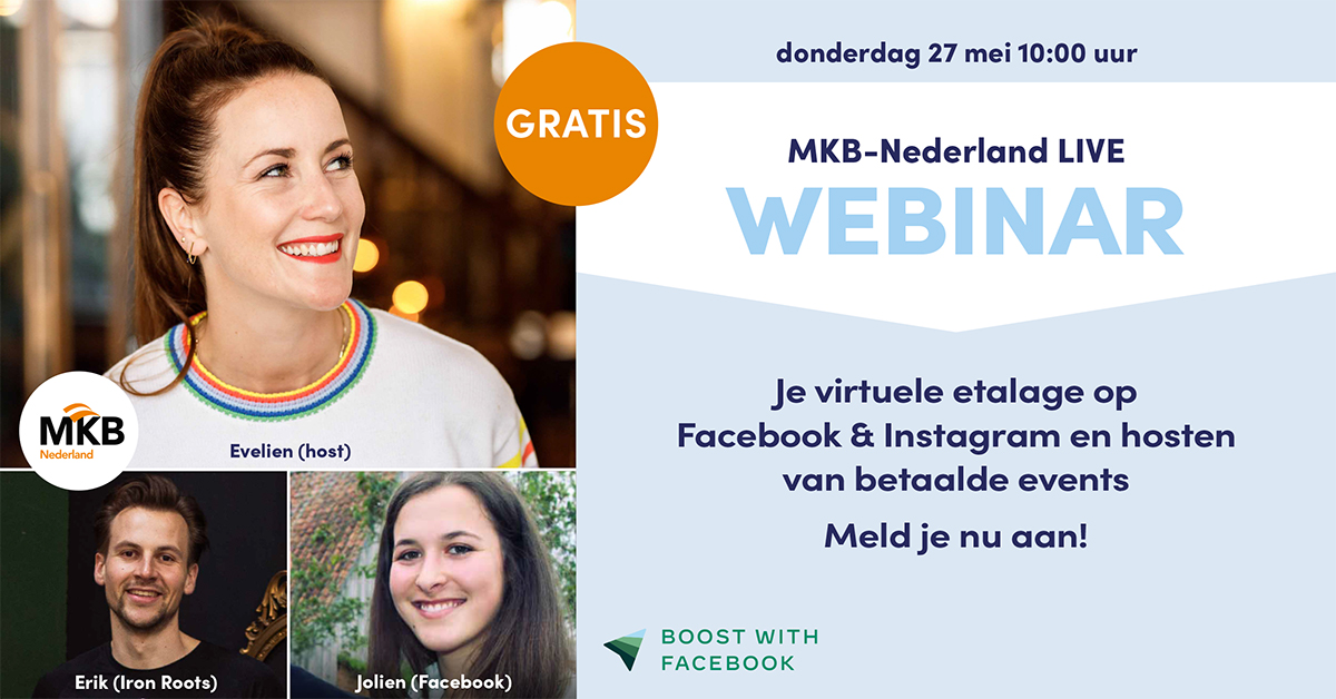 Yes, het is weer zo ver! Een nieuwe reeks MKB-Nederland LIVE webinars voor ondernemers die meer willen halen uit de mogelijkheden van Facebook en Instagram.

Groei met ons mee, meld je aan voor het evenement: facebook.com/events/2164917…
