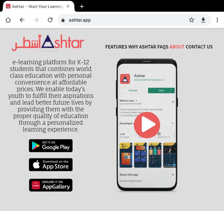 appdomainnames's tweet photo. https://t.co/9aJWB6xKrN
Ashtar, accredited by Cognia, provides a personalized online learning experience for K-12 students. By being a curricula-based online platform, we enable our students to reach their full potential by paving their own way in their studies.

#k12 #learning https://t.co/yV7OE3PBk3