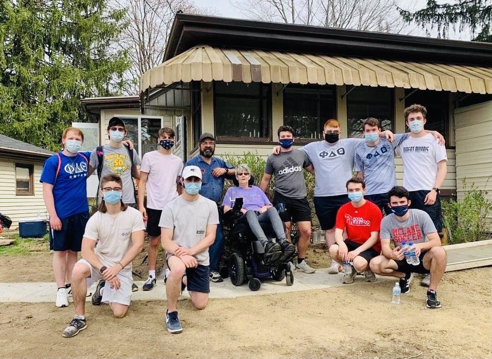 Robert Morris University (@rmu) on Twitter photo #MondayMotivation from #GreekLifeDoneRight at RMU 👏
<a href="/RMUPDT/">RMU Phi Delta Theta</a> volunteered last week with the Live Like Lou Foundation helping a family with ALS by cleaning up their porch, wheelchair ramp, leveling their yard & installing an invisible fence for their dog.
Way to go #BobbyMo 💙❤️ #MondayMotivation from #GreekLifeDoneRight at RMU 👏
<a href="/RMUPDT/">RMU Phi Delta Theta</a> volunteered last week with the Live Like Lou Foundation helping a family with ALS by cleaning up their porch, wheelchair ramp, leveling their yard & installing an invisible fence for their dog.
Way to go #BobbyMo 💙❤️