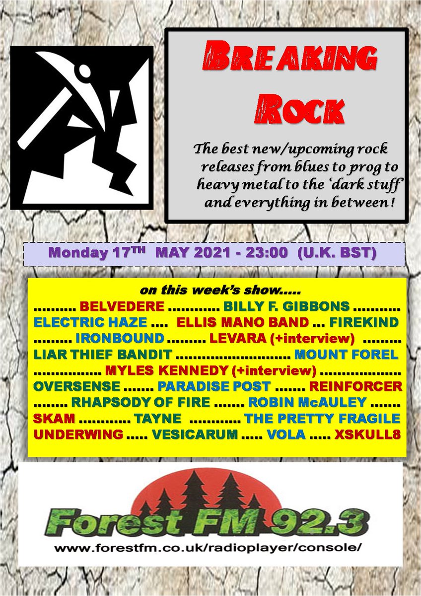 pjbreakingrock's tweet photo. Just announced! @pjbreakingrock #radioshow today 23.00 (UK) stream https://t.co/sjudUtZAIW ... feat. @_rhapsodyoffire @robin_mcauley @TayneBand @prettyfragile @volaband @SKAM_UK @ElectricHazeM @LiarThiefBandit  #Vesicarum #Xskull8 #Underwing #Reinforcer #Ironbound + many more https://t.co/SRPNbYPLQn