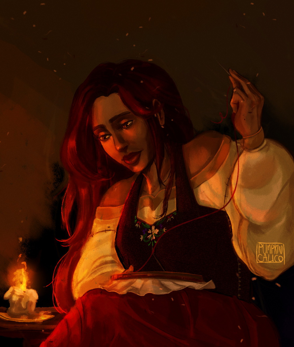 Pumpkin_calico's tweet image. not much to do around dreary barovia
wanted to do practice painting with ireena doing embroidery in her free time! :D
#art #curseofstrahd #dnd #cos #ireenakolyana #dndcos #cosireena #digitalportrait #npc