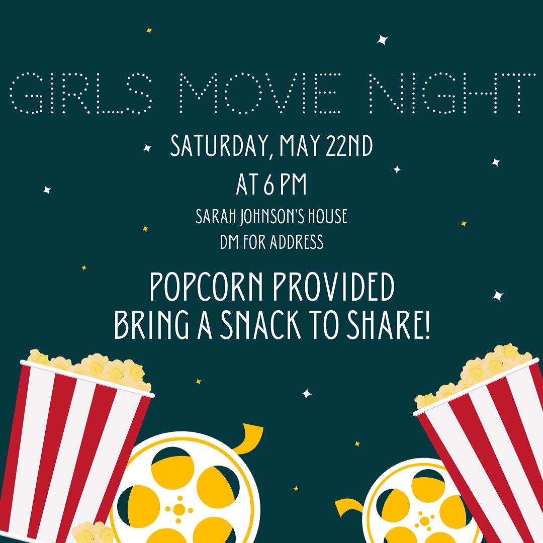 wb_students's tweet photo. Ladies! Join us for a chill evening of food, fellowships and flicks 🍿 THIS Saturday at 6! Can't wait to see you there! https://t.co/CAXPBquTda