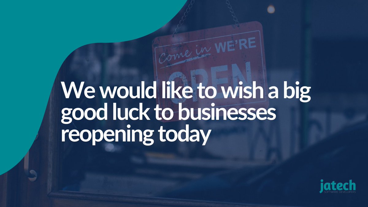 JatechUK's tweet photo. Good luck to our customers and all businesses #reopening today!

#COVIDroadmap https://t.co/lmaP1izBy4