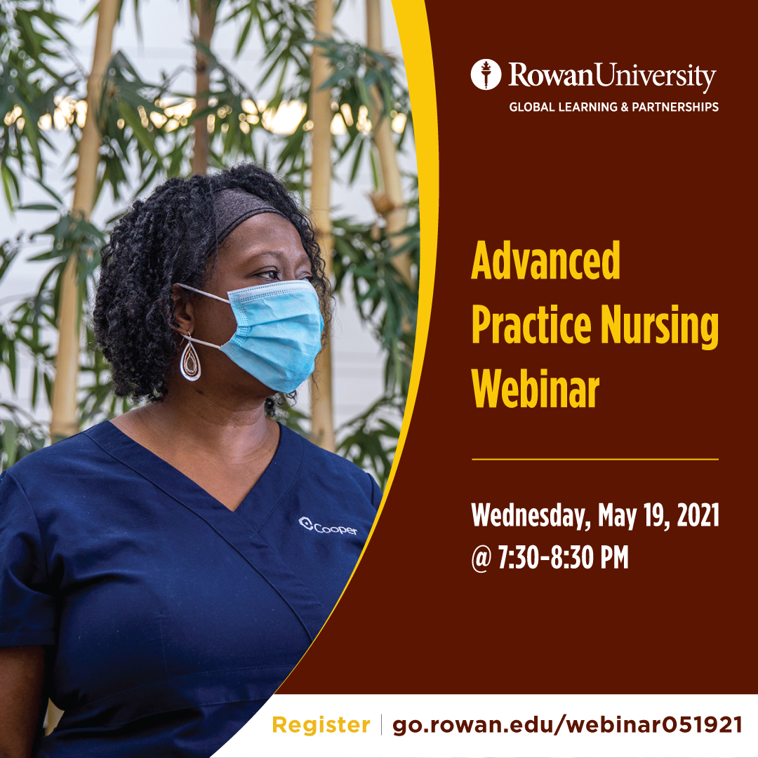 ‼️ FREE WEBINAR ‼️
Advanced Practice Nursing: Trends and Professional Preparation Webinar

Register➡️ go.rowan.edu/webinar051921