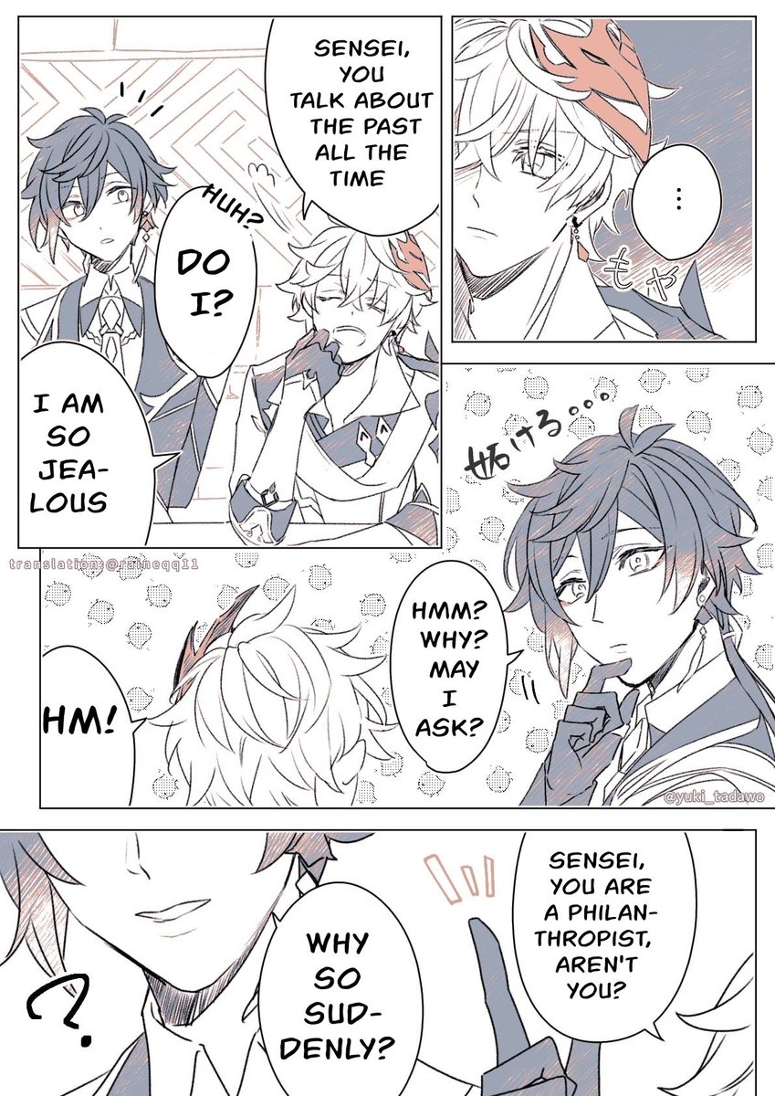 My follower (@raineqq11 )   made a translated version of the manga I posted earlier, so I would like everyone to see it🤭 * I drew before ver.1.5.[3/6p]
 #タル鍾 #tartali 