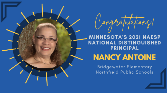 MESPAprincipals's tweet photo. Have you heard? @antoine_nancy is Minnesota's 2021 NAESP National Distinguished Principal®! Go to https://t.co/wawXwc6hX5 to read Nancy's full press release! https://t.co/pCCIisi4AL