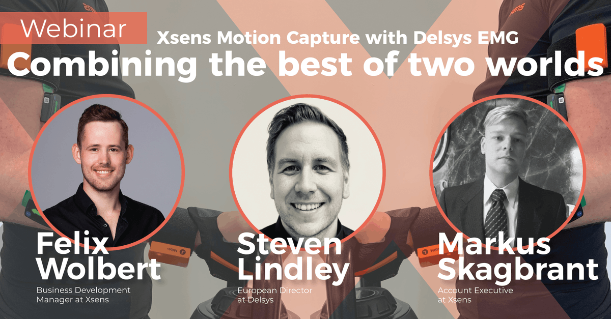 The world market leaders in IMU-based #MotionCapture and EMG join forces with the new integration in the Xsens software MVN Analyze. 

📅 May 20th

1:00 PM CEST - Welcome
1:02 PM CEST - Delsys
1:05 PM CEST - Xsens + integration demo

Register here: bit.ly/3eUKenM