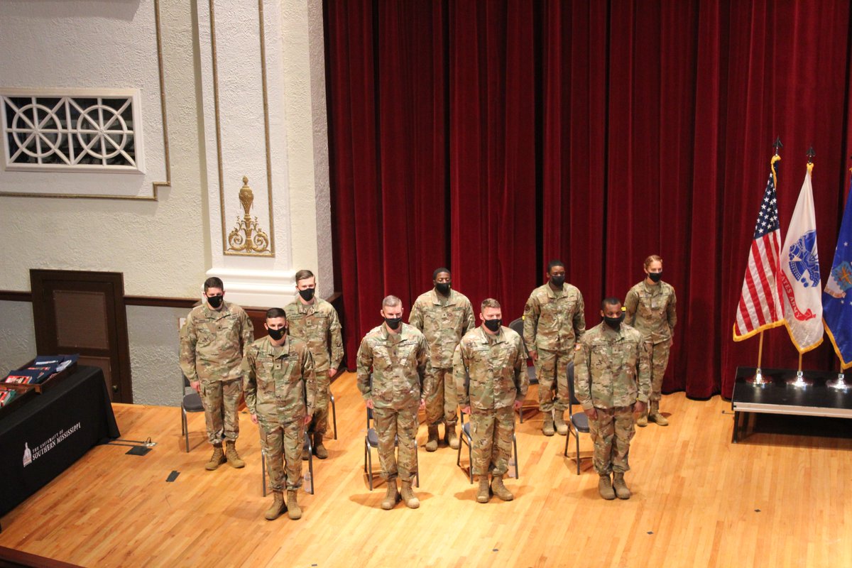 USMArtsSciences's tweet photo. Congratulations to the Southern Miss Army ROTC cadets (@USMEagleStrike) recently commissioned in a virtual ceremony. Thank you for serving our country! #SMTTT 

Watch the ceremony ➤ https://t.co/Inv9jfq6tA https://t.co/c6HRwtk4Vl