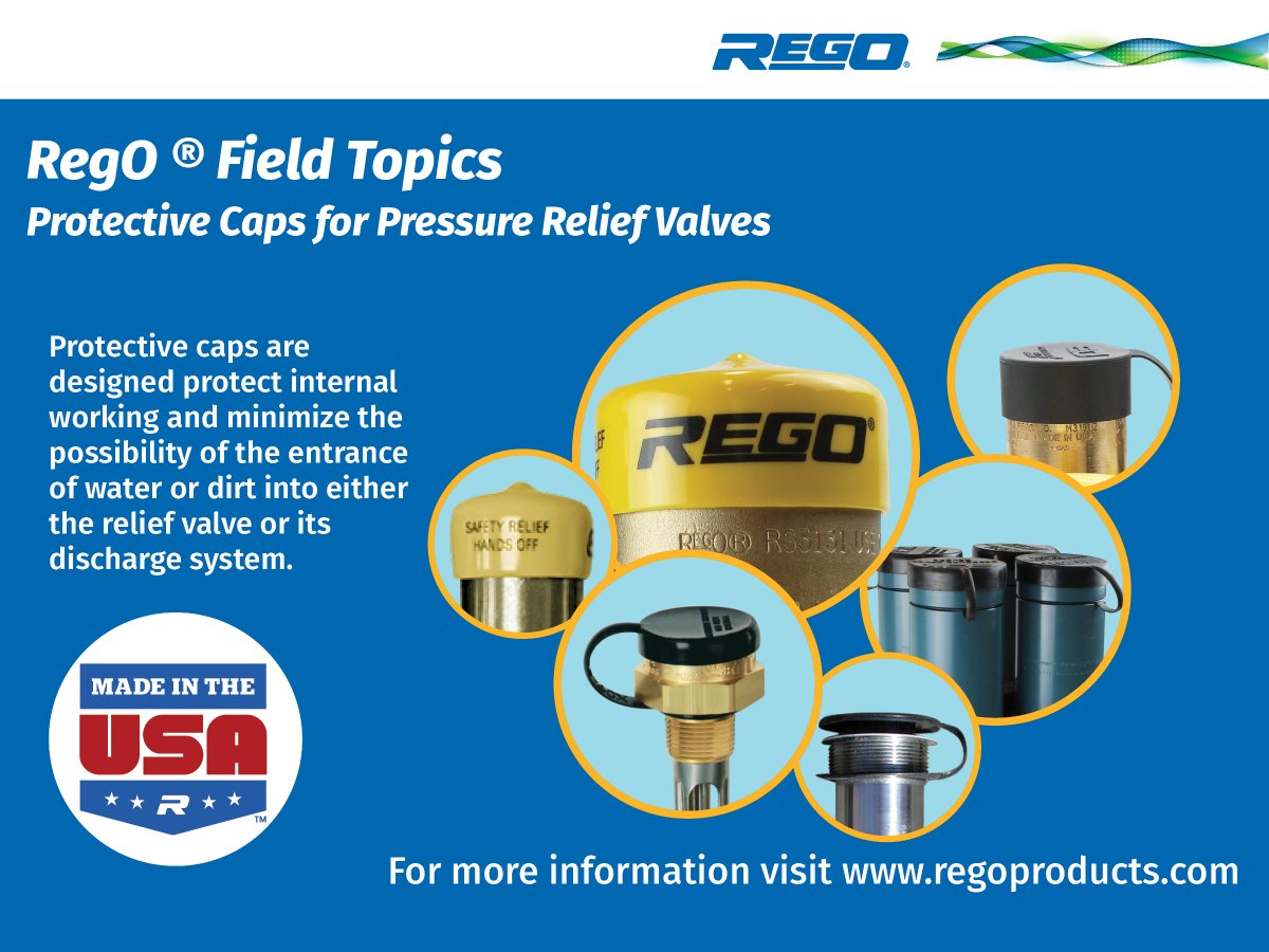 RegO® May Field Topics - Protective Caps for Pressure Relief Valves
Many of the problems that cause inoperative relief valves could be prevented if protective caps were kept in place at all times. For more information, check out the link below. regoproducts.com/PDFs/Protectic…