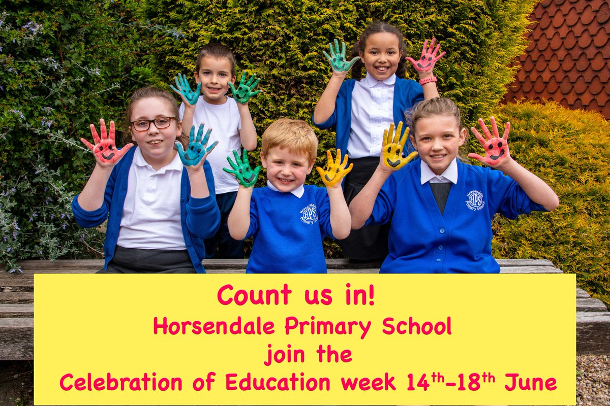 Celebration of Education 2022 🎉 📚 (@celebrationofed) on Twitter photo Horsendale Primary School <a href="/HorsendalePS/">Horsendale Primary</a> say 💬
🖐"Count us in!" 🖐
Fantastic to see another school excited to have registered for our week long celebration of Primary Education 🤩
Visit celebrationofeducation.com to register your school for just £55. #Education #Schools #Children Horsendale Primary School <a href="/HorsendalePS/">Horsendale Primary</a> say 💬
🖐"Count us in!" 🖐
Fantastic to see another school excited to have registered for our week long celebration of Primary Education 🤩
Visit celebrationofeducation.com to register your school for just £55. #Education #Schools #Children