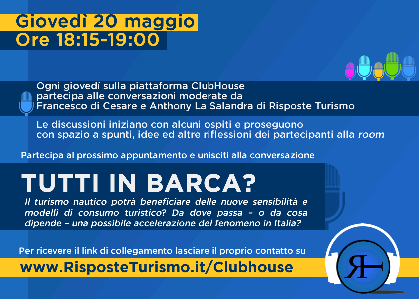RisposteTurismo's tweet photo. #Vacanze in #barca e #nautica il trend dell'#estate 2021? Questo giovedì, sempre alle 18:15, nelle stanze di @RisposteTurismo il turismo nautico al centro della conversazione con #assonat, @sailsquare... https://t.co/zOwo8A6Rhj