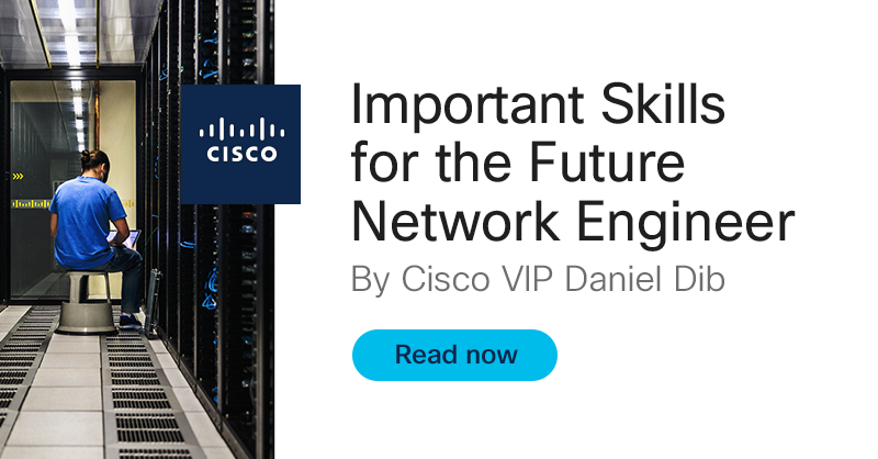 LearningatCisco's tweet photo. What does #CiscoVIP @danieldibswe say are the important skills every future #networkengineer should know? 
➡️ Find out here: https://t.co/FEUZVOlTOe
#CiscoCert https://t.co/9e74nnMHPr