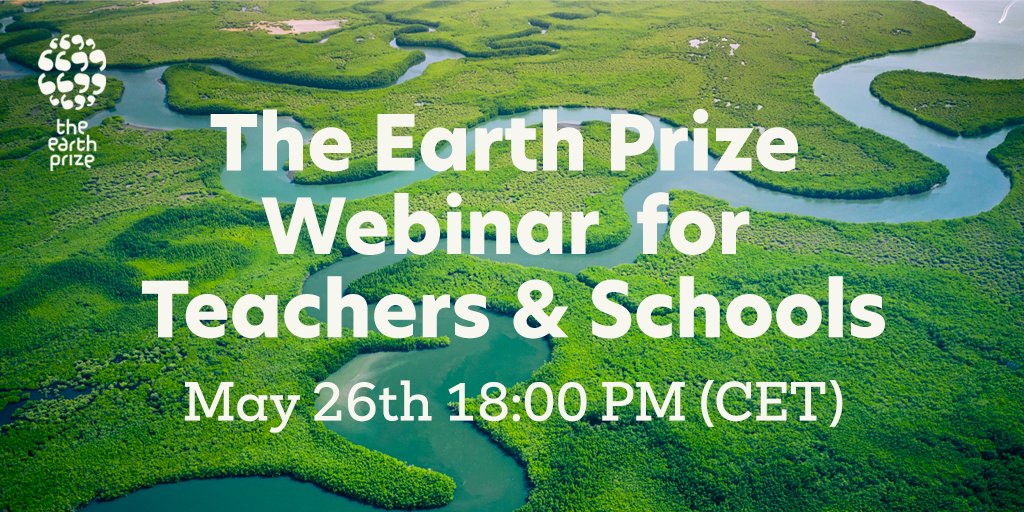 TheEarthPrize's tweet photo. Are you a teacher, an educator, or a school administrator and have questions about #TheEarthPrize?💭

Join our Webinar for Teachers &amp; Schools on Wednesday, May 26th at 18:00 (CET) to get all your questions answered! 💥

Register here: https://t.co/G7yVCkV0zl https://t.co/gKOH54hg0s