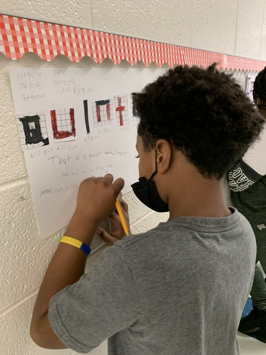 Mrs_C_Price's tweet photo. Finding the area of our names and spreading kindness by complimenting our classmates! @HarlanFalcons1 https://t.co/nPVXyH5i63