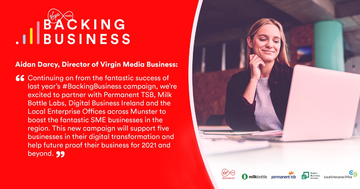 📢 Apply for a digital makeover with our new #backingbusiness initiative bit.ly/3l3lD0A. It's open to all SMEs in the Munster region. Applications close tomorrow⚠️