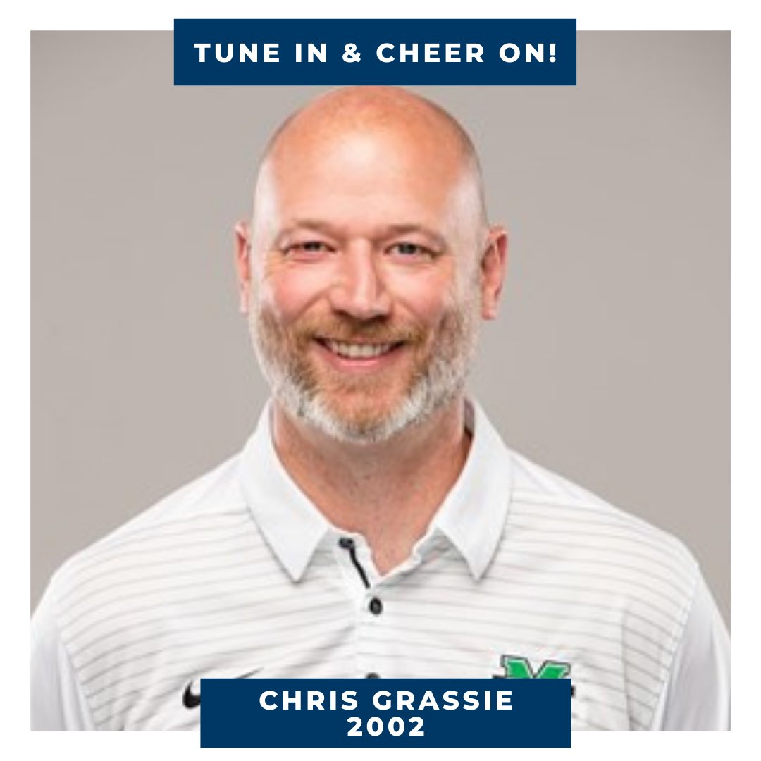 Let's cheer on Chris Grassie, '02, as he coaches Marshall's Thundering Herd in the D1 Men's Soccer National Championship against Indiana. You can tune in tonight at 8:00 pm on ESPN2 or online at: ncaa.com/game/5823210 #alwaysABattler
