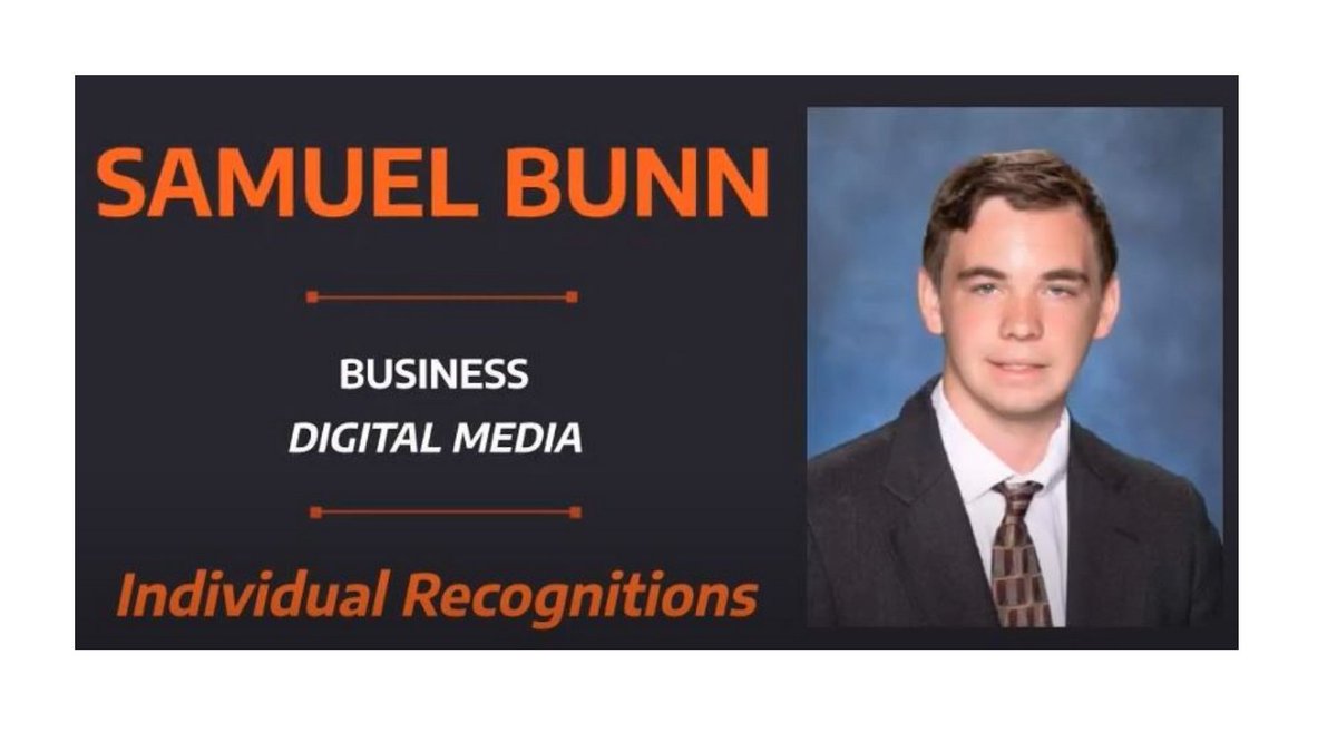 The Parkway Central Business Department recognizes Sam Bunn for excellence in the Digital Media strand. Congratulations, Sam!