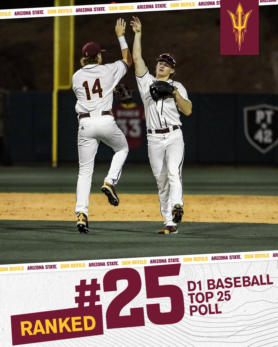 ASU_Baseball's tweet photo. Woke up feeling ranked 😎 https://t.co/2YfM7LcB7r