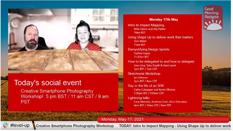 RedgateProdDev's tweet photo. Every morning this week as part of #LevelUp2021 our amazing hosts @Kendra_Little @peschkaj are kicking off the day with our Good Morning Redgate
#LevelUp2021
#LifeAtRedgate https://t.co/QMJpZibuX0