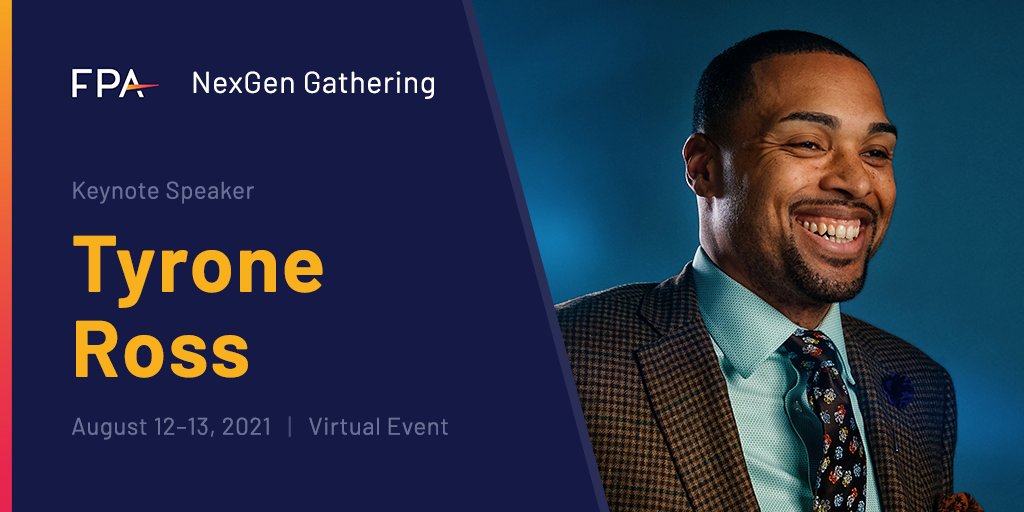 FPA NexGen (@fpanexgen) on Twitter photo Speaker Announcement 📣 We’re excited to have <a href="/TR401/">Tyrone V. Ross Jr.</a> join our keynote speaker line-up at #NexGenGathering to share how you can affect change in your firm, FPA chapter and local community.
financialplanningassociation.org/tyrone-ross Speaker Announcement 📣 We’re excited to have <a href="/TR401/">Tyrone V. Ross Jr.</a> join our keynote speaker line-up at #NexGenGathering to share how you can affect change in your firm, FPA chapter and local community.
financialplanningassociation.org/tyrone-ross