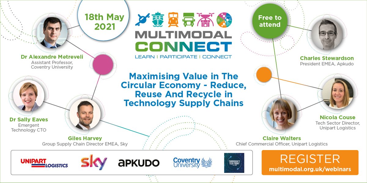 Last call to sign-up for the latest #multimodalconnect Webinar tomorrow, focusing on #circulareconomy and #sustainable #technology in #supplychains 

Free to join bit.ly/3dyNncl  

Kick off is14:00 BST tomorrow, 18th May - listen, learn &amp; ask your questions to the panel.