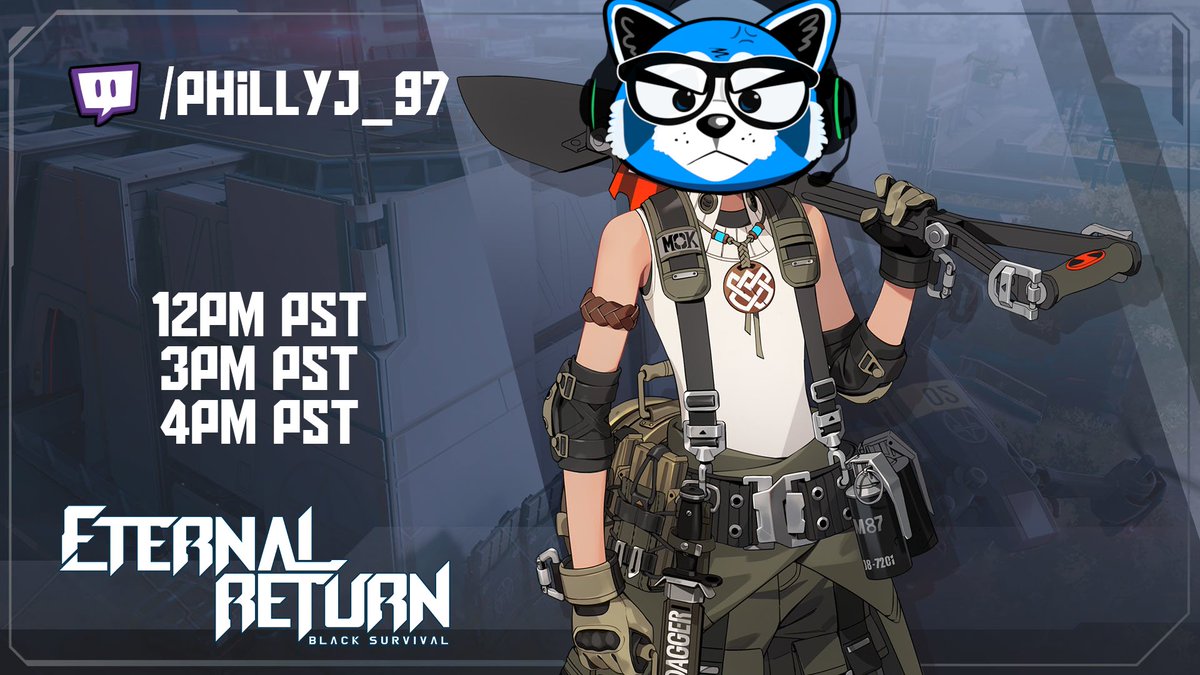 phillyj_97's tweet photo. While I'm at it, I would love to add #EternalReturn to my small stream roster!
This game is truly fun, and I can always visit Seoul's server if it's dead in Ohio (closest server in NA).
12pm PST
3pm
4pm!
Will quote tweet when I plan to strimm!
#ENVTuber #VTeamNoSleep https://t.co/03ySQg0gs1