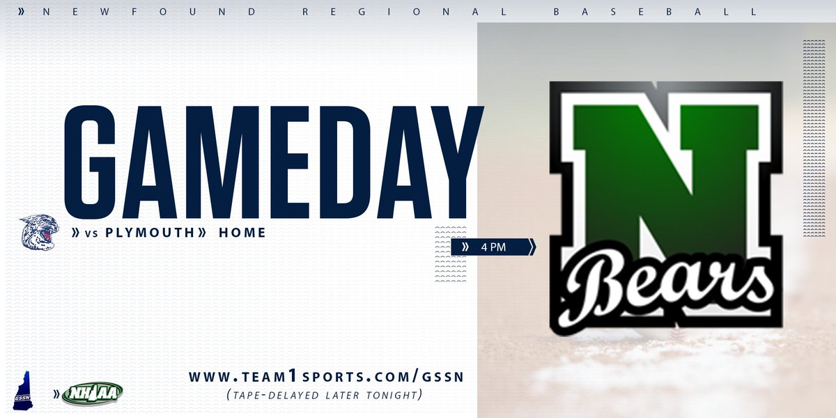 DSKMediaNH's tweet photo. Game Day! @WeAreNewfound baseball hosts @BobcatsPlymouth this afternoon at 4:00 p.m. Catch all the action later tonight on GSSN.

https://t.co/3h3cJxdVwf https://t.co/0LNr4VBgRs