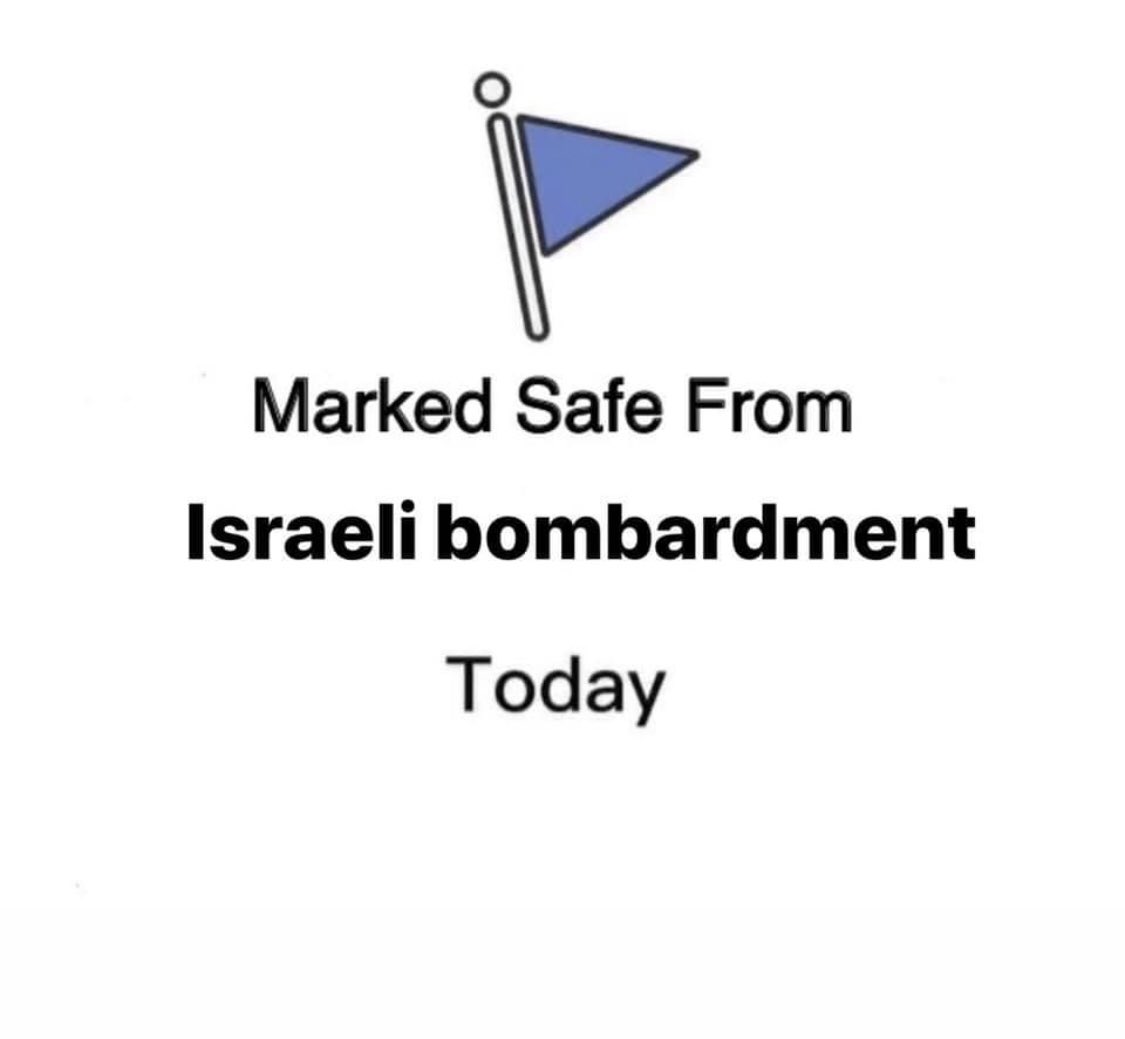 Facebook, I’m not requesting this cynically: You need to introduce the “Mark Safe” feature for Gazans ASAP. 

Help people notify their friends &amp; families across they 🌍 that they are ok. If there’s any place that deserves this service, it is #Gaza. 

Also add #SheikhJarrah. 1/2